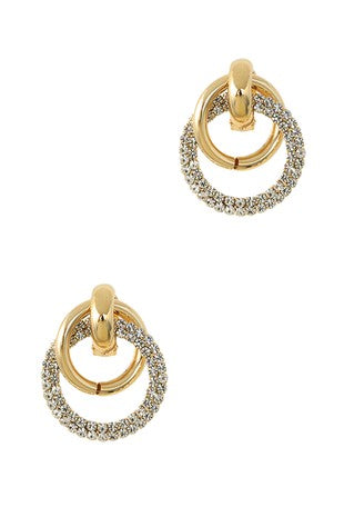 Double Circle Clip On Earrings