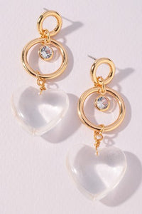 Clear Heart Earrings