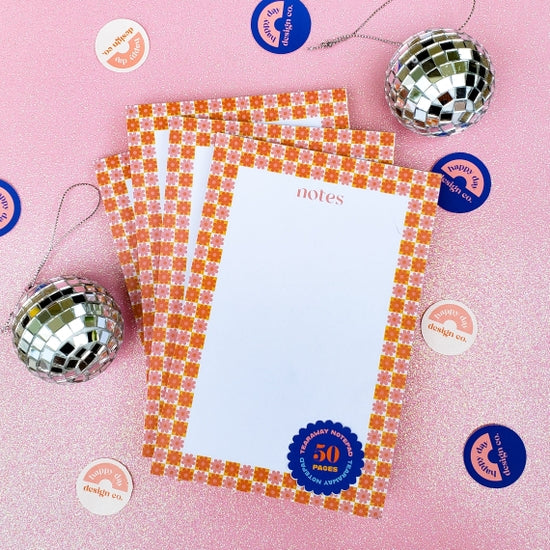 Floral Checker Notepad